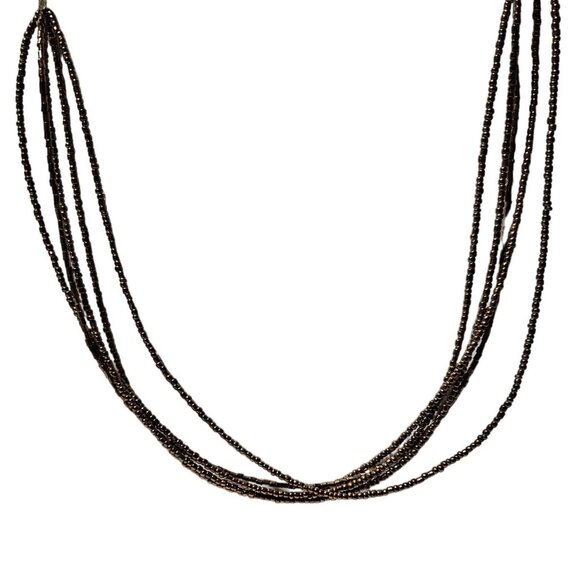 Cookie Lee Boho Bronze Seed Beaded Necklace Multi-Strand Fashion Jewelry Women - Picture 1 of 5